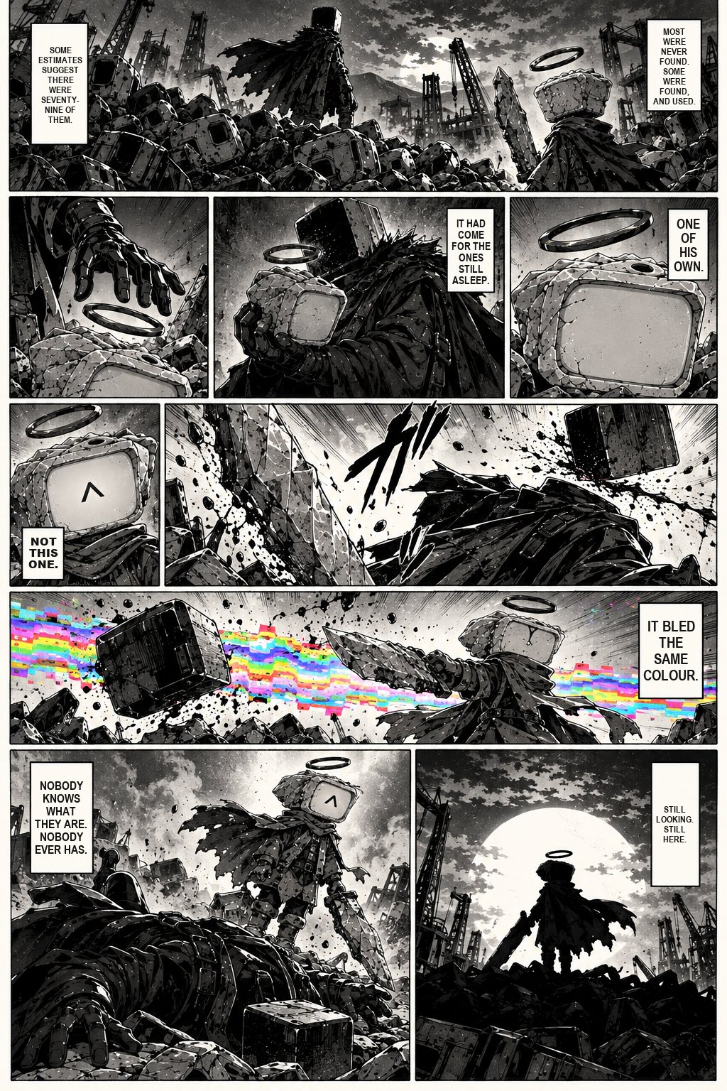 The opening page — fan concept, AI-assisted, lettered by hand